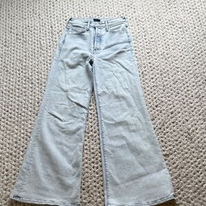 MOTHER Light Blue High-Rise Wide Leg Jeans